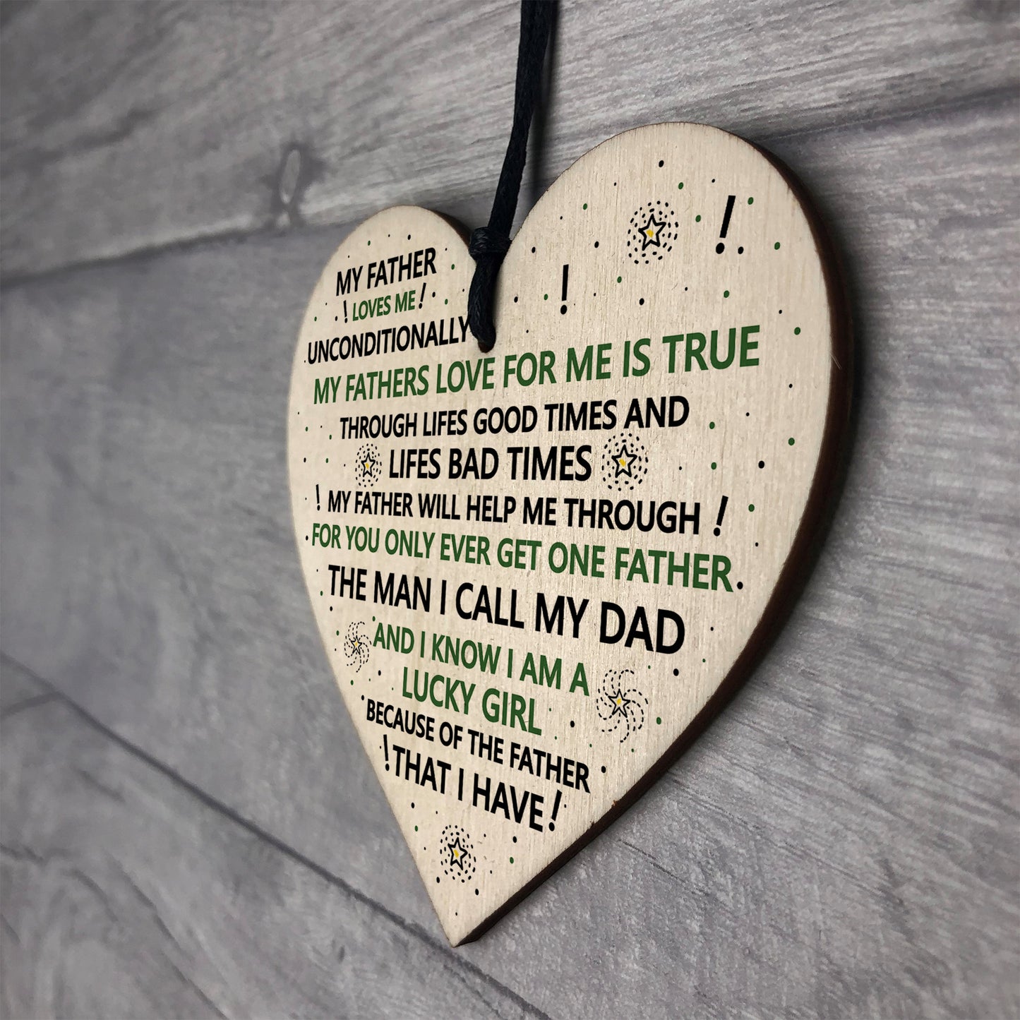 Dad Gift For Birthday Christmas Wooden Heart Dad Thank You Gift