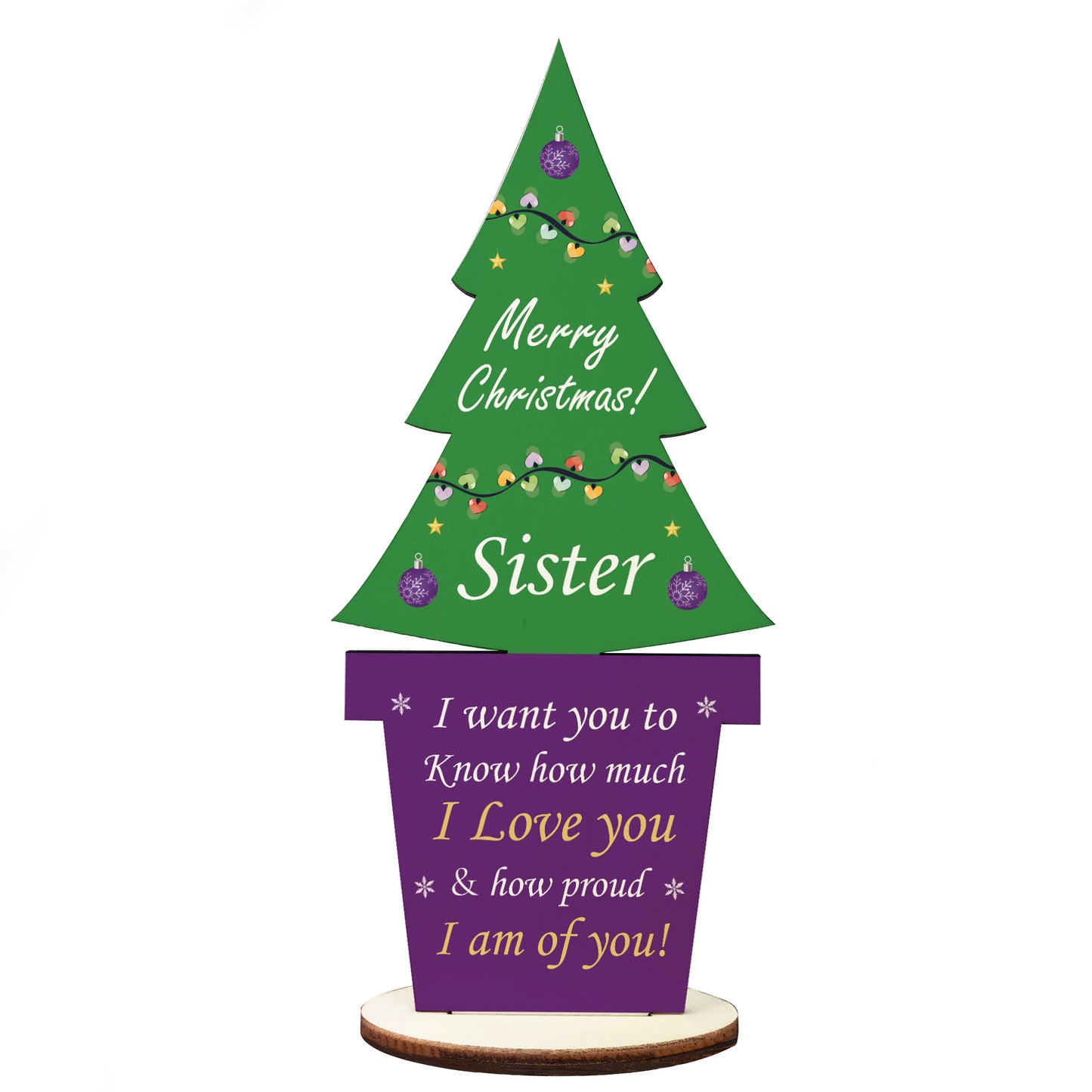 Christmas Gift For Sister Wooden Christmas Tree Novelty Gift