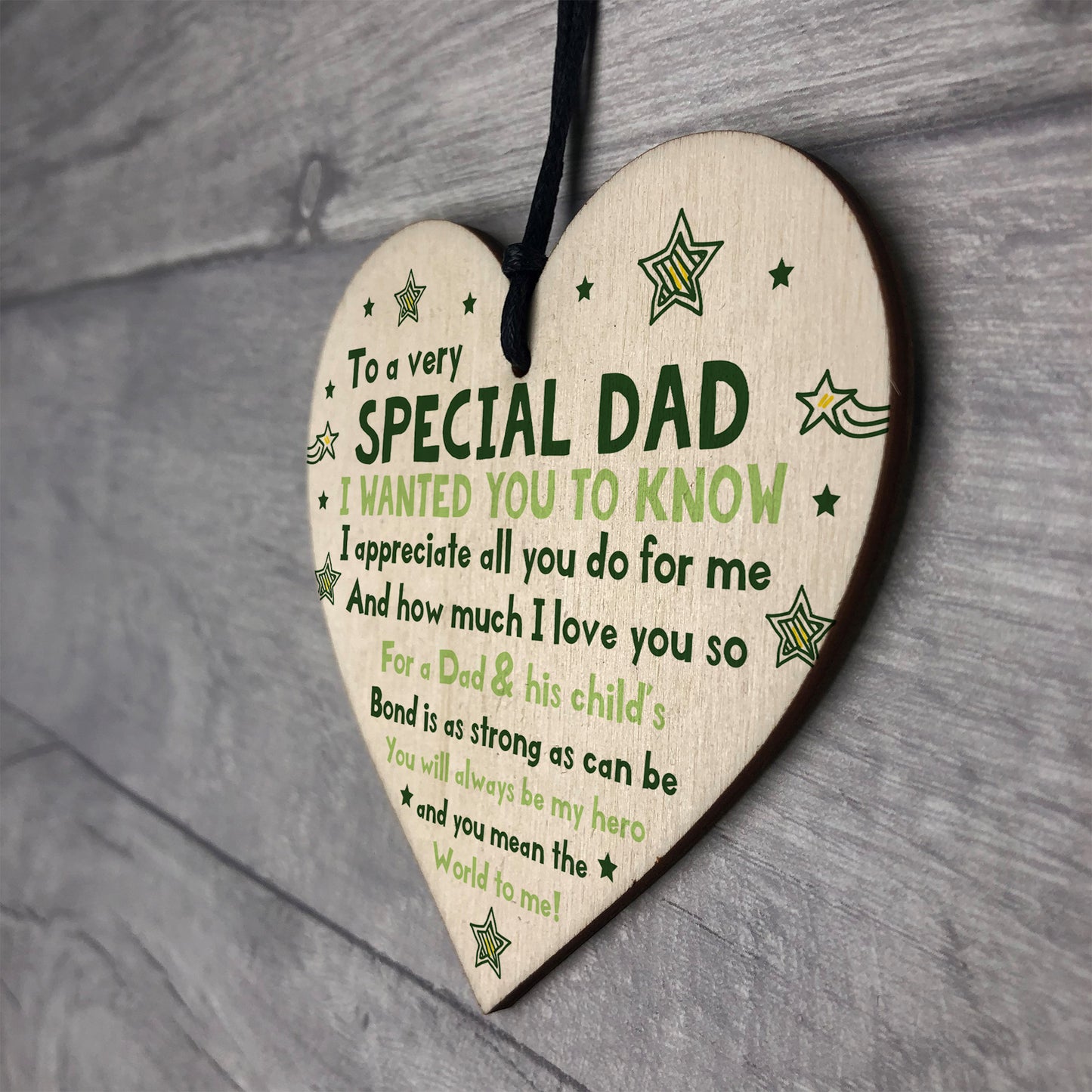 Novelty Gift For Dad Wooden Hanging Heart Gift For Fathers Day