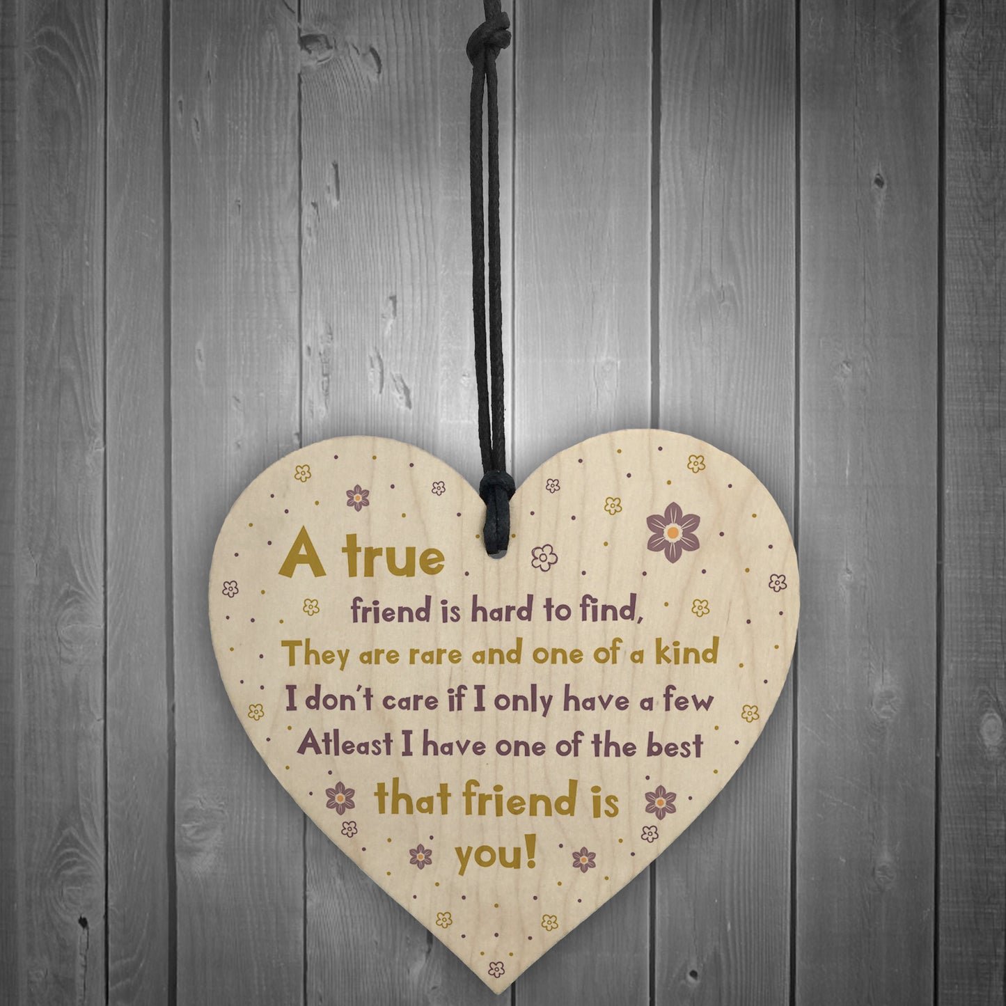 Best Friend Pack of 4 Wooden Heart Gifts For Friend Christmas