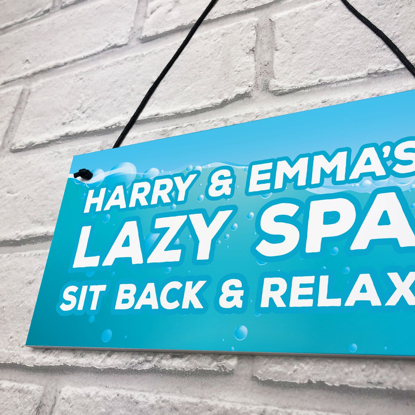 Lazy Spa Sign Hanging Plaque Personalised Hot Tub Sign Garden