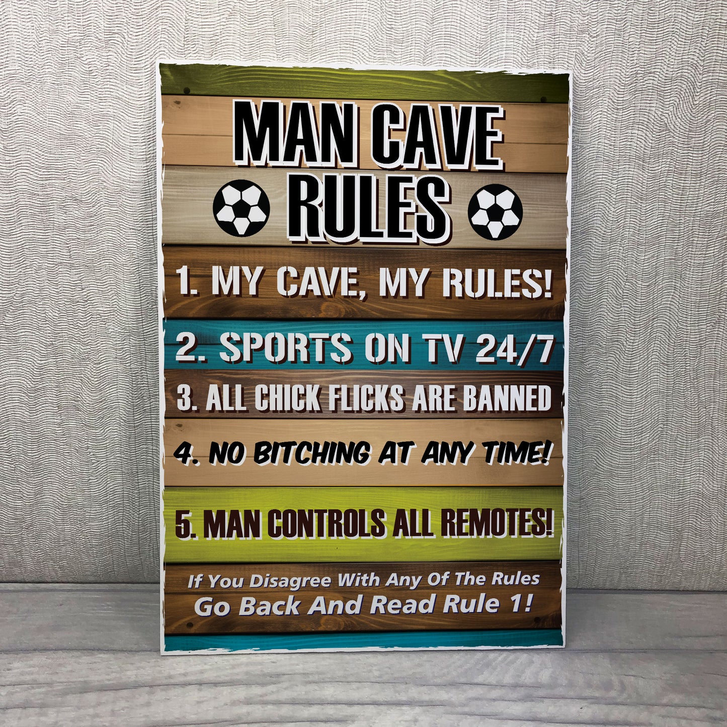 Man Cave Rules Novelty Wall Plaque Home Office Decor Accessories