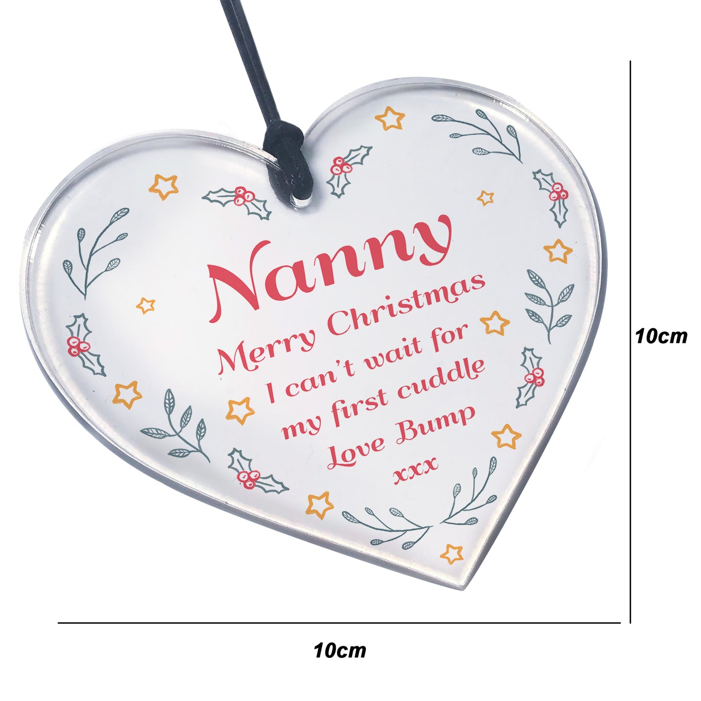 Christmas Gift For Nanny From Bump Acrylic Hanging Heart