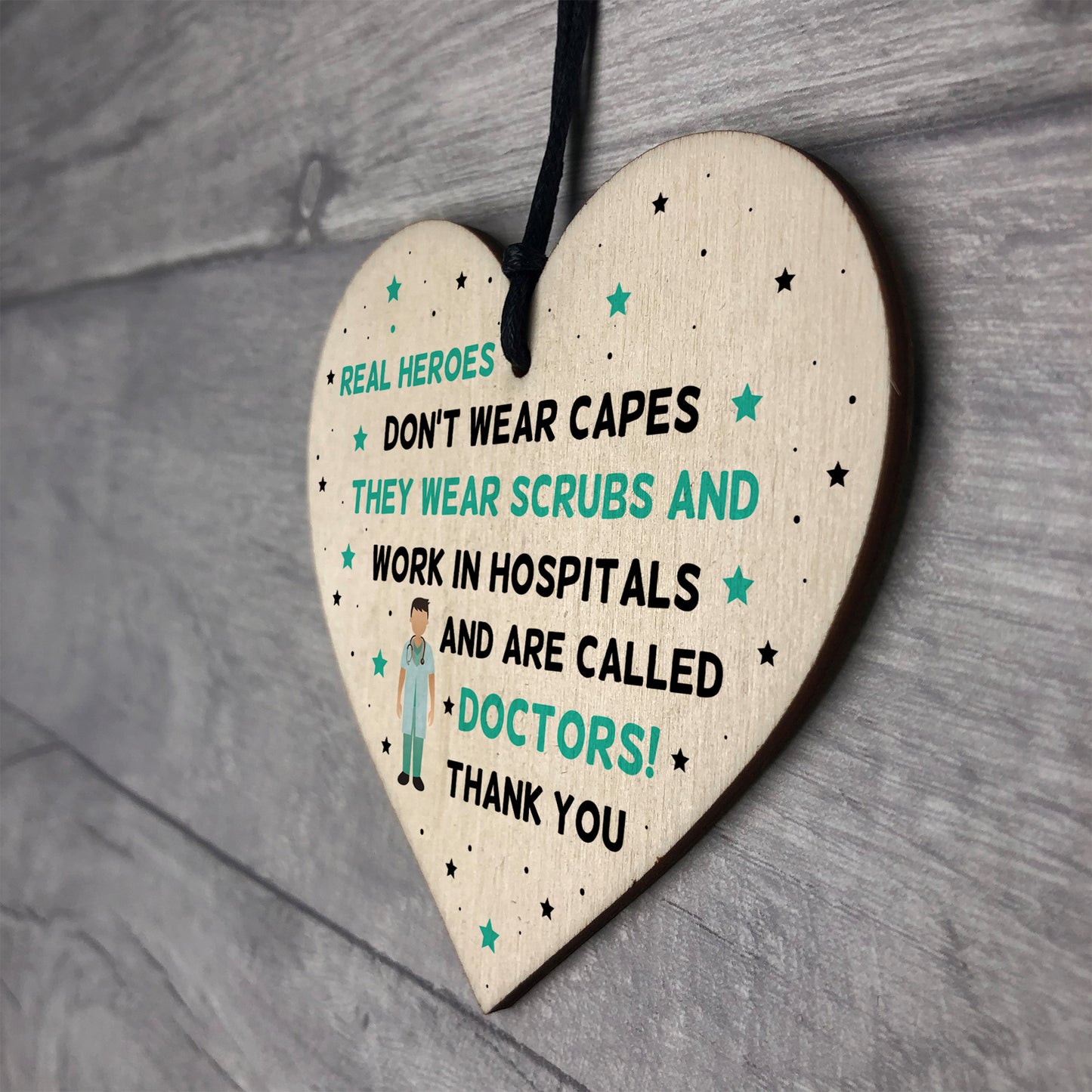 Special Thank You Gift For A Doctor Wooden Heart NHS Hospital