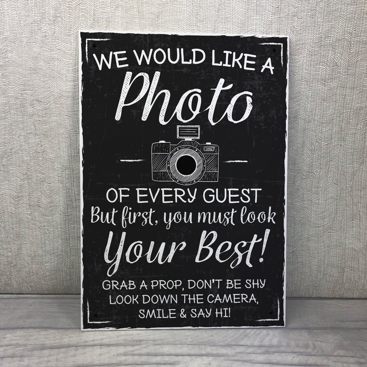 We Would Like A Photo Photobooth Sign Chalk Board Wedding Decor