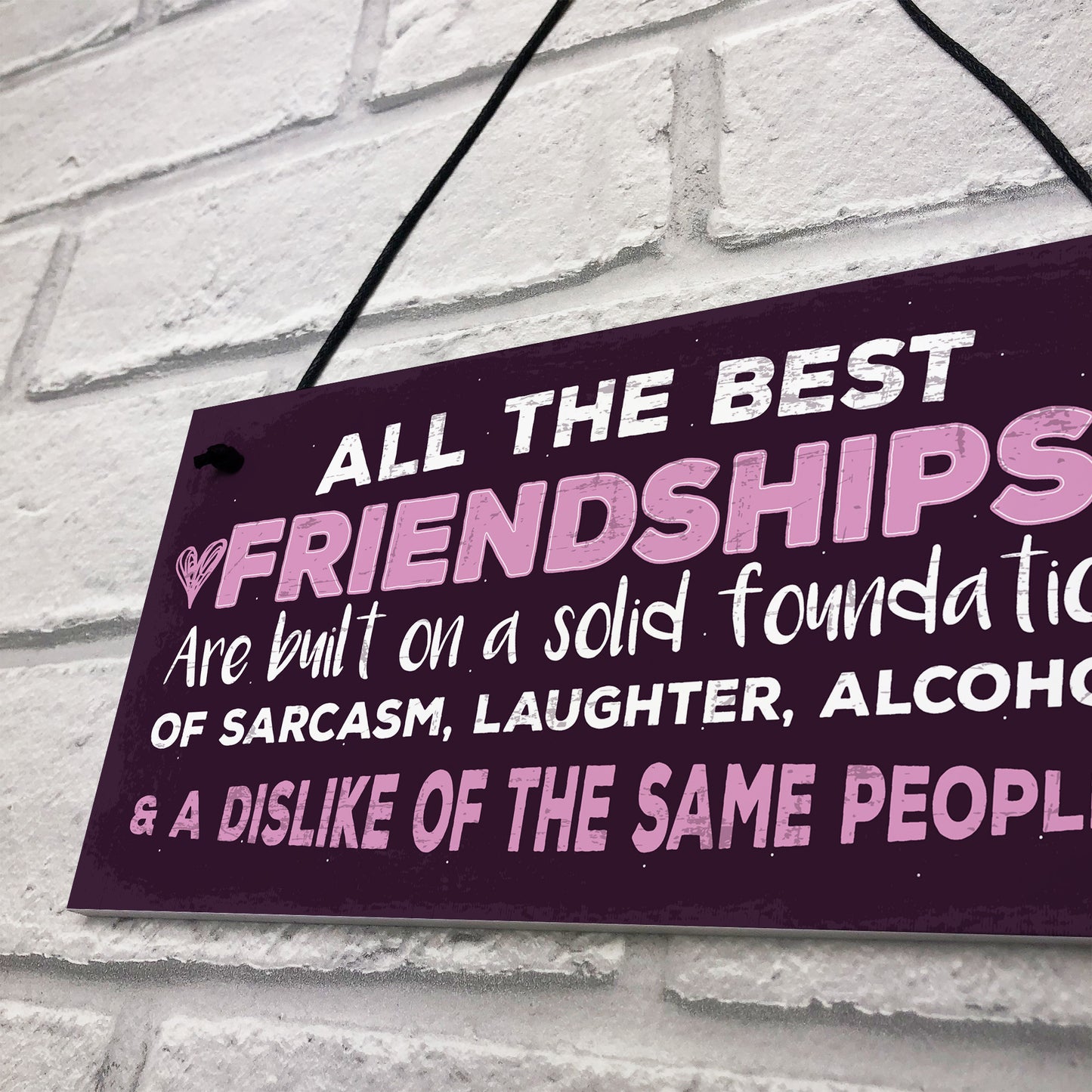 Friendship Sign Best Friend Plaque Funny Novelty Alcohol Gift