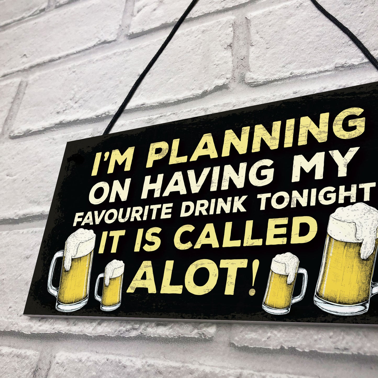 Funny Alcohol Beer Gin Wine Gift Hanging Plaque For Home Bar