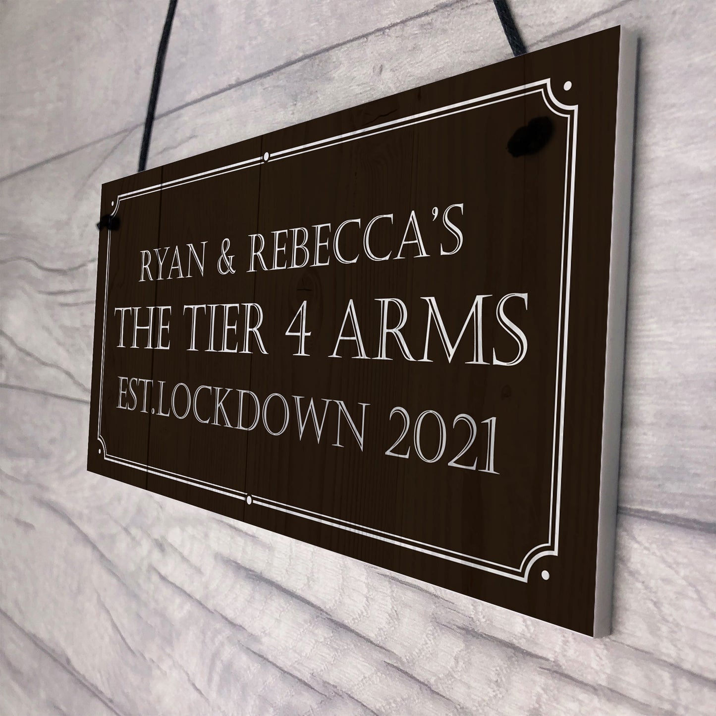 The Tier 4 Arms PERSONALISED Home Bar Man Cave Sign