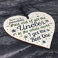 Uncle Gifts For Birthday Christmas Wooden Heart Uncle Ornament