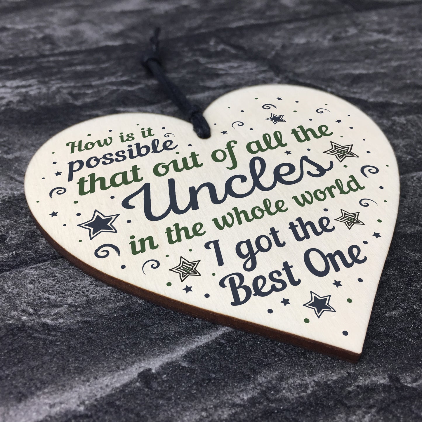 Uncle Gifts For Birthday Christmas Wooden Heart Uncle Ornament
