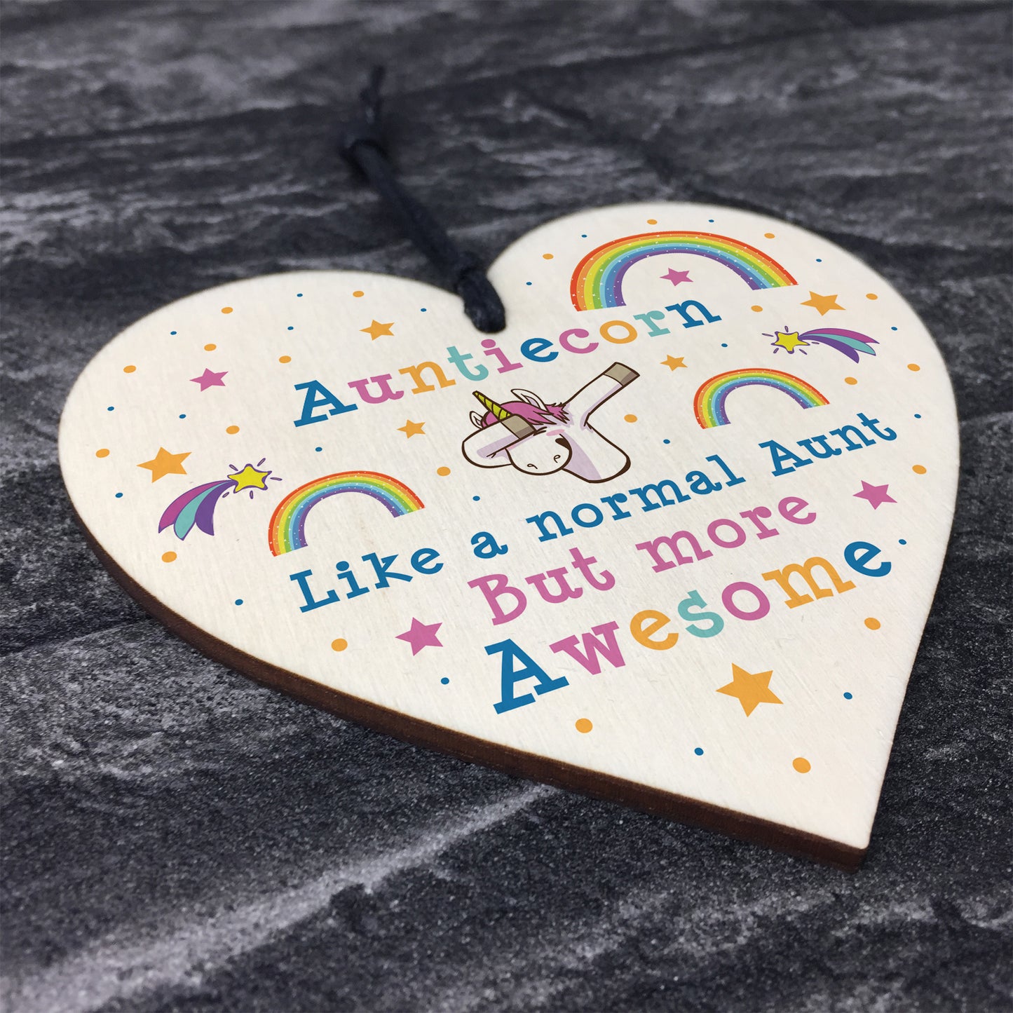 Aunticorn Wood Heart Auntie Unicorn Gift Auntie Birthday Xmas
