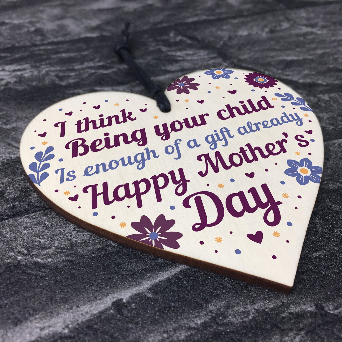 Mothers Day Funny Gifts Wooden Heart Sign Present