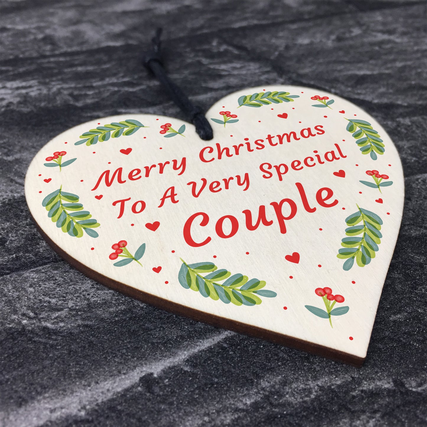 Handmade Christmas Gift For Friend Wooden Heart Couple Gift