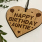 Birthday Gift For Auntie Wood Engraved Heart 30th 40th 50th