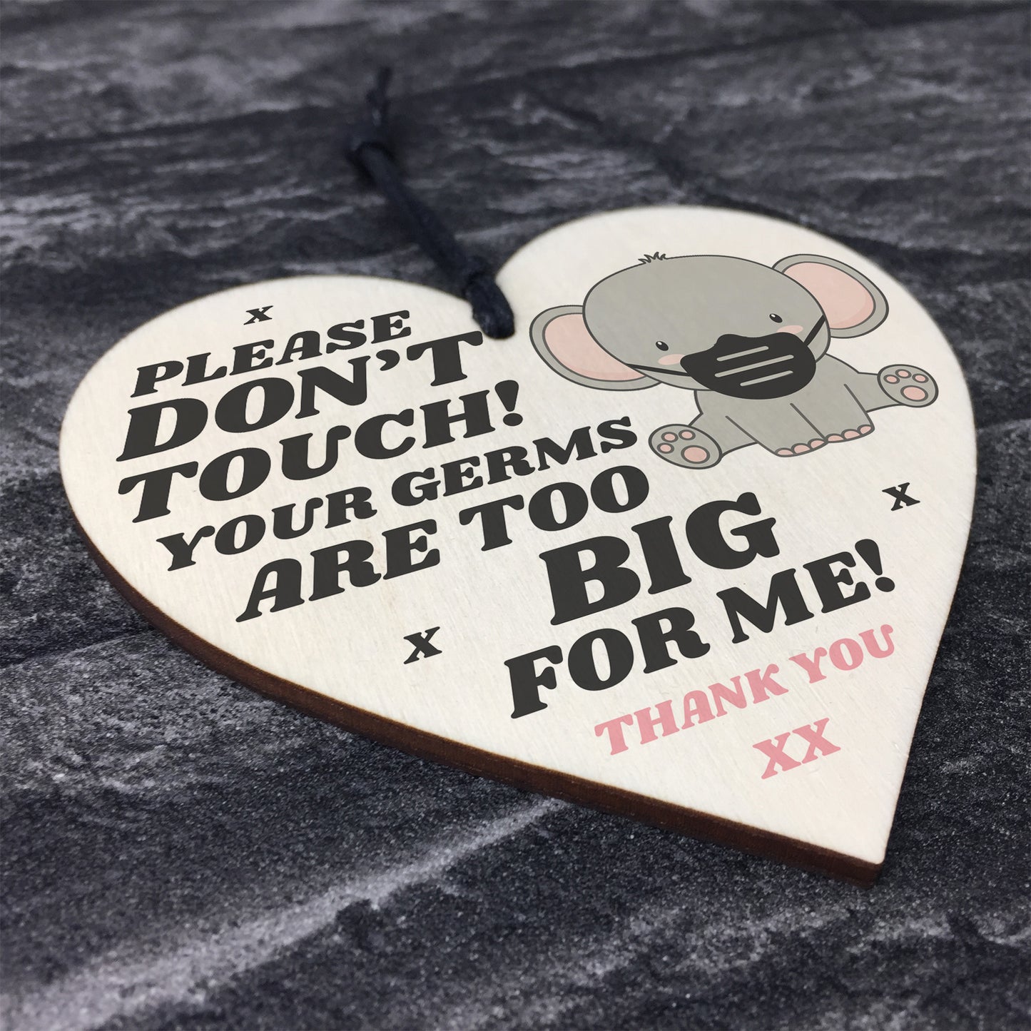 Please Don't Touch Your Germs Are Too Big Hanging Pram Tag
