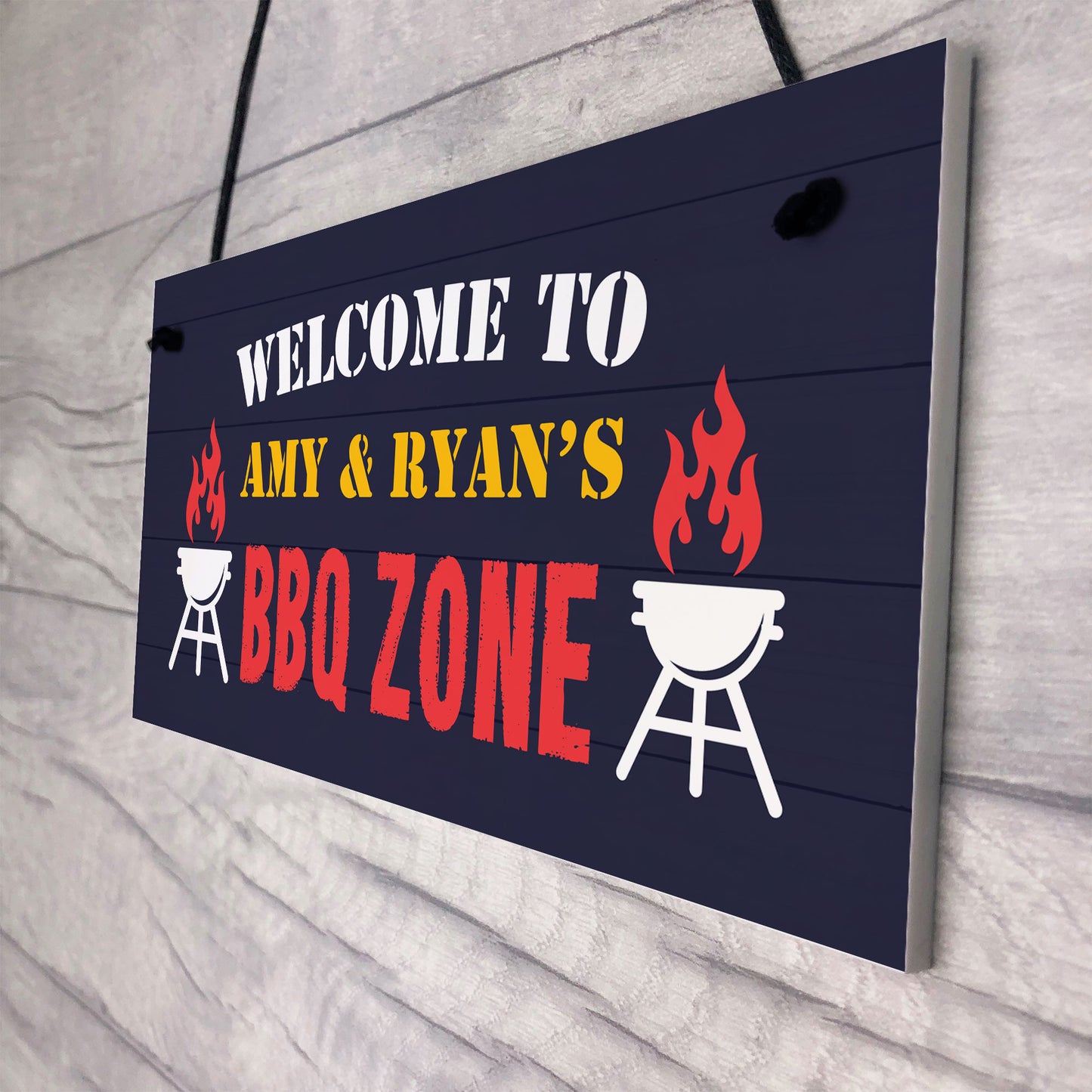 BBQ ZONE Sign BBQ Signs For Outside Garden Personalised