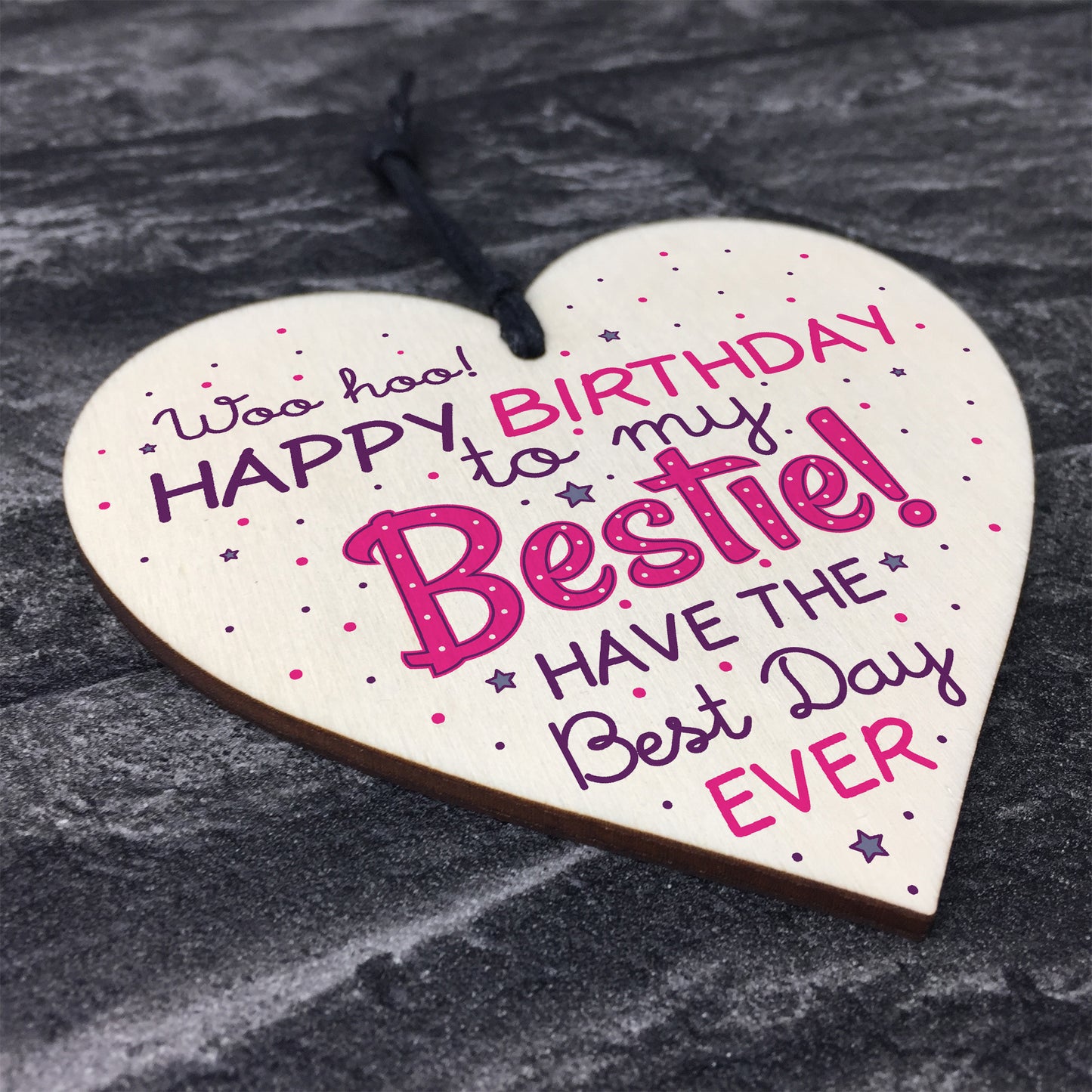 Birthday Friendship Best Friend Gift Wood Heart Plaque Thank You