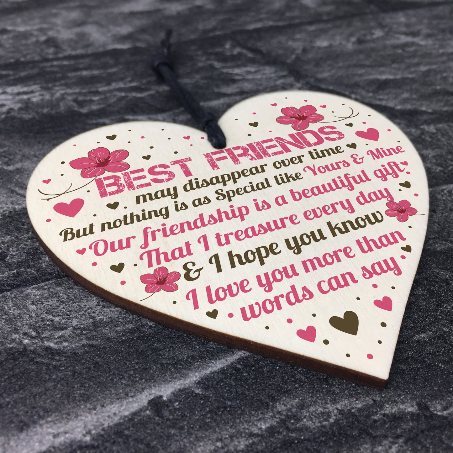 BEST FRIEND GIFTS Wooden Heart Sign Best Friend Birthday Card