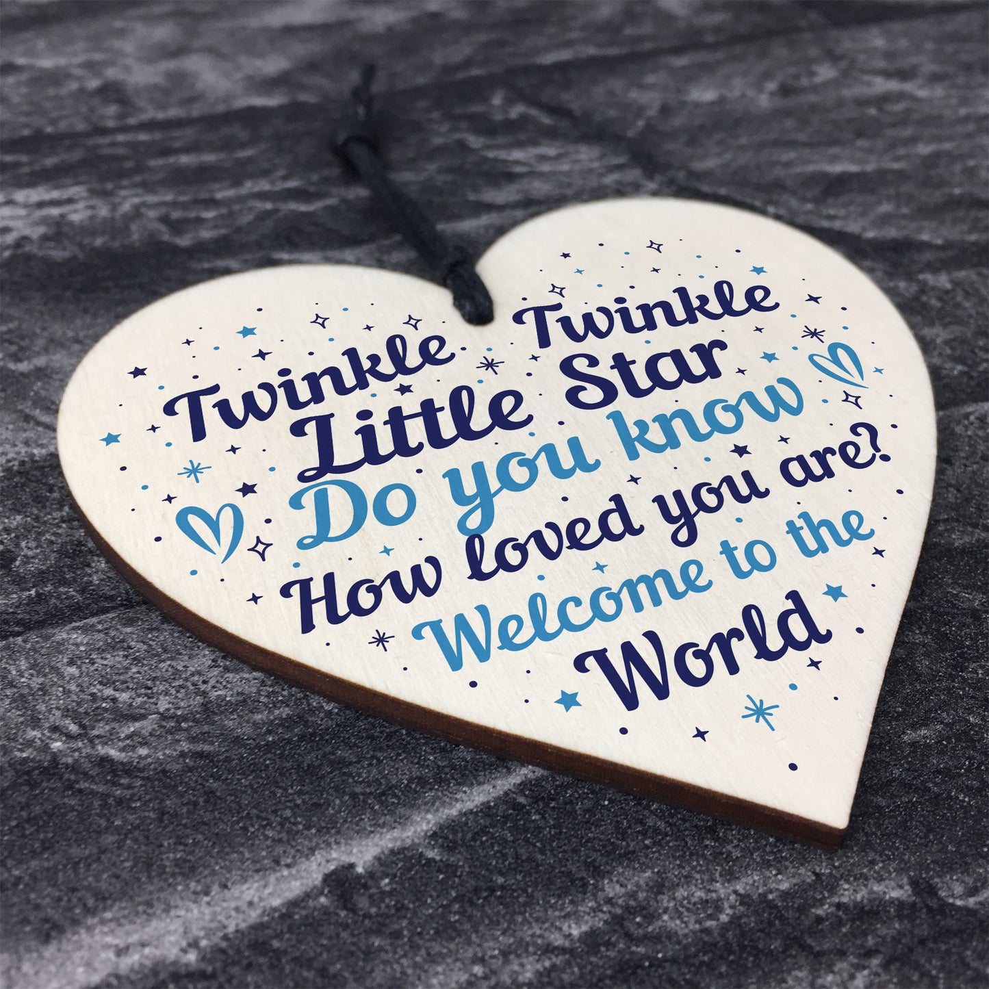 Baby Shower Party Gift Baby Girl Boy Wooden Heart Mum Dad Gift