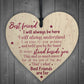Best Friend Pack of 4 Wooden Heart Gifts For Friend Christmas
