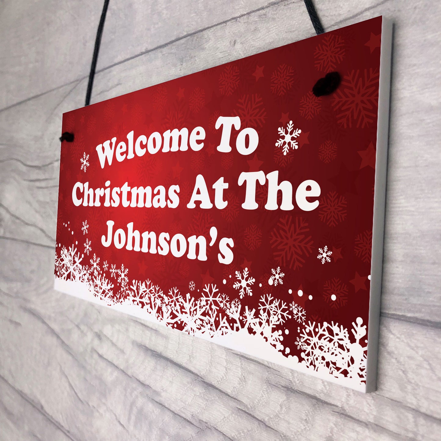 Christmas at the 'Surname' Welcome Plaque Personalised Christmas