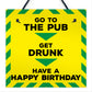 Novelty Lockdown Happy Birthday Home Bar Gift Sign