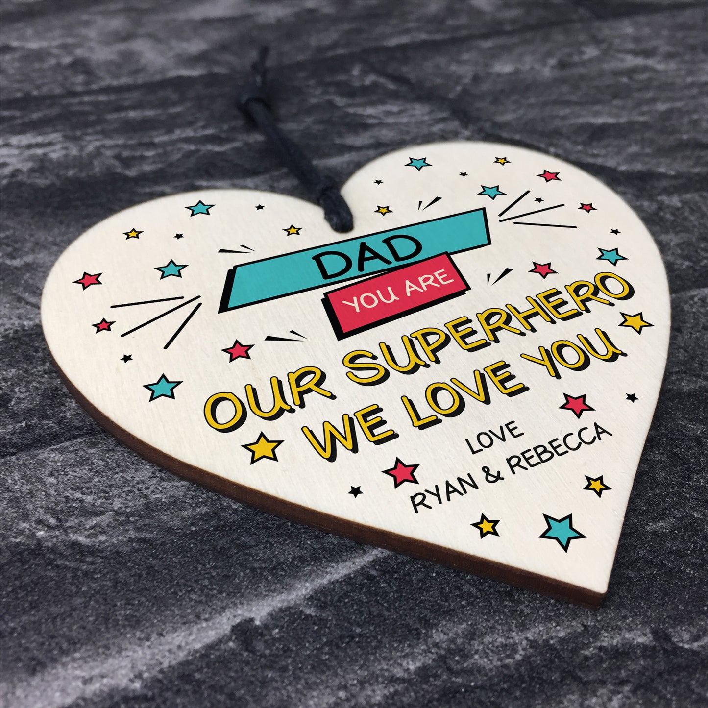 Fathers Day Birthday Gift For Dad Personalised Superhero Plaque