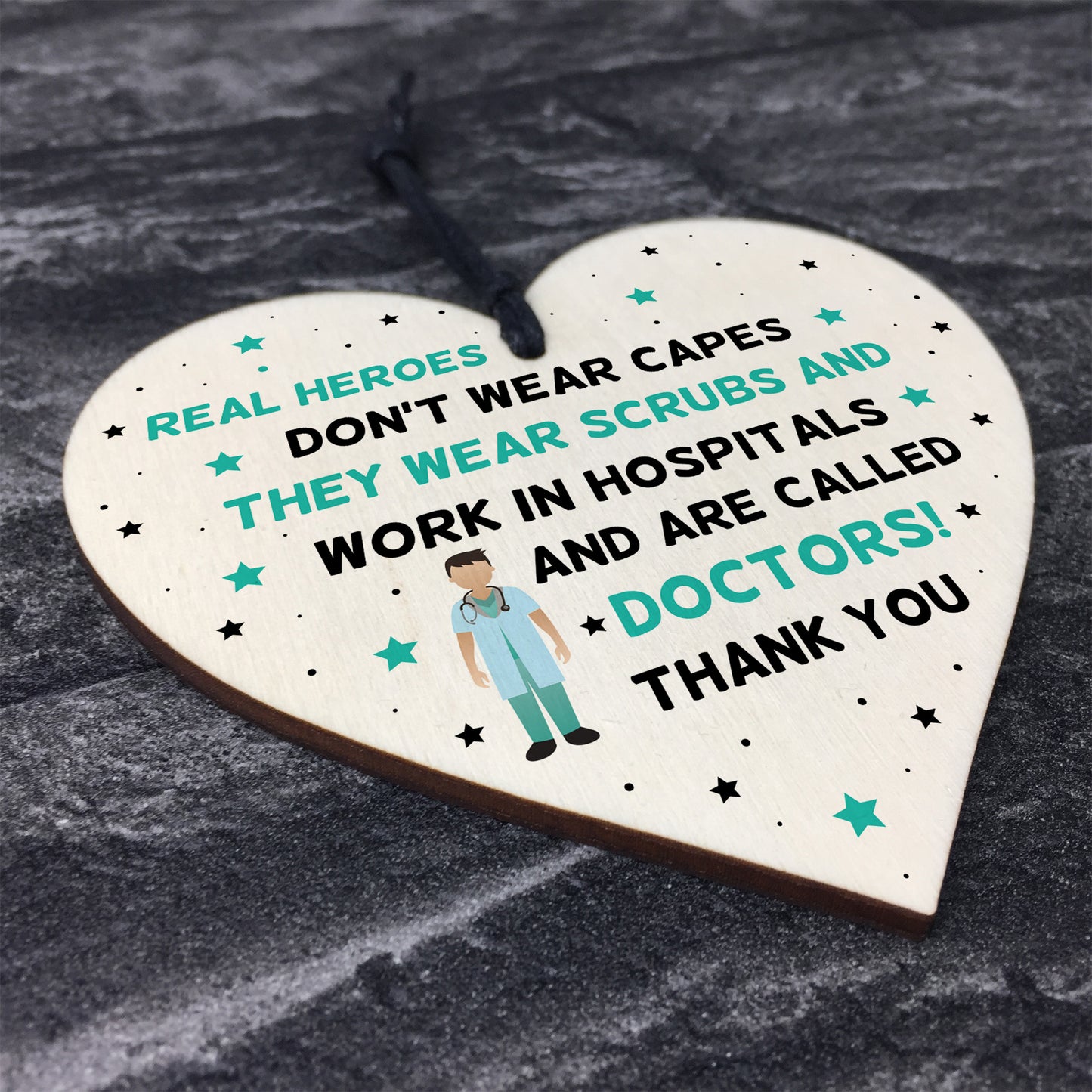 Special Thank You Gift For A Doctor Wooden Heart NHS Hospital