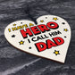 Dad Gifts For Fathers Day Birthday Wood Heart Superhero Theme