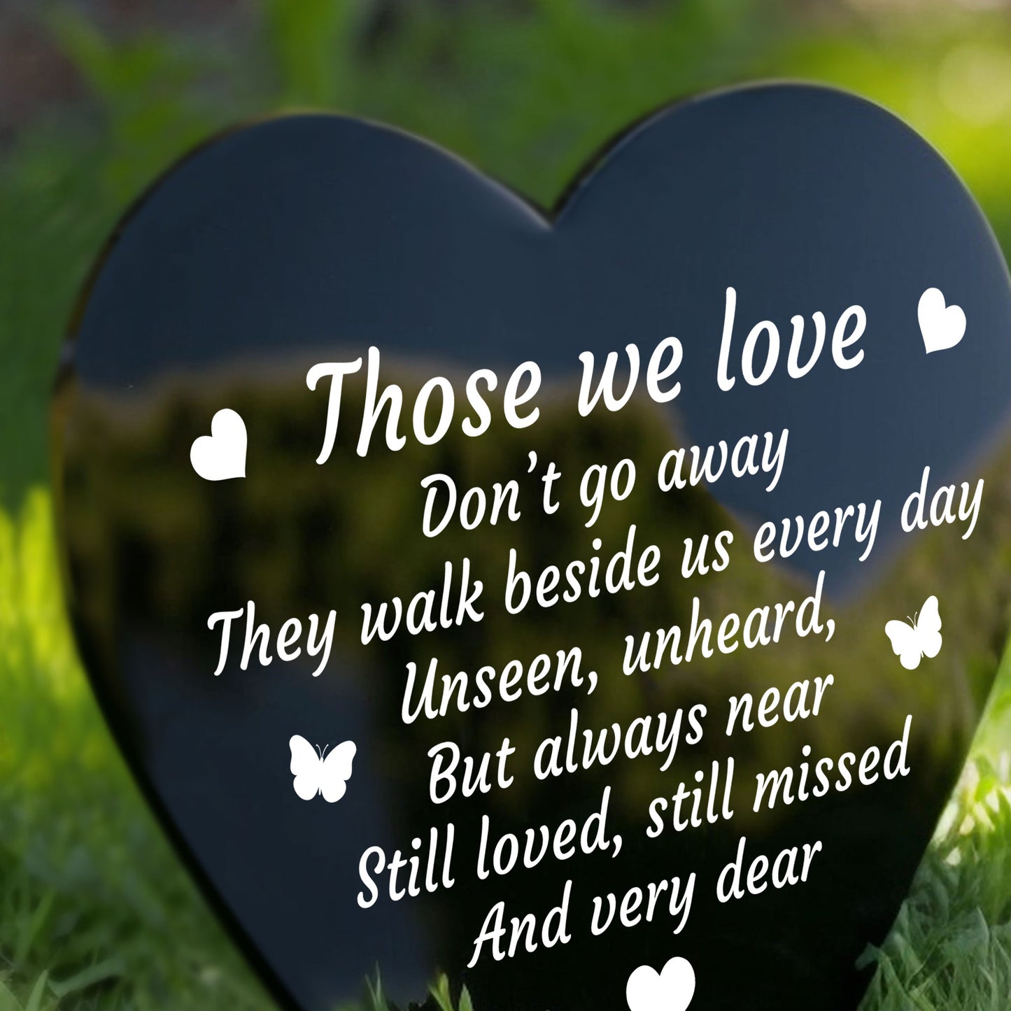 Graveside Memorial Heart Stake Plaque For Mum Dad Nan Grandad