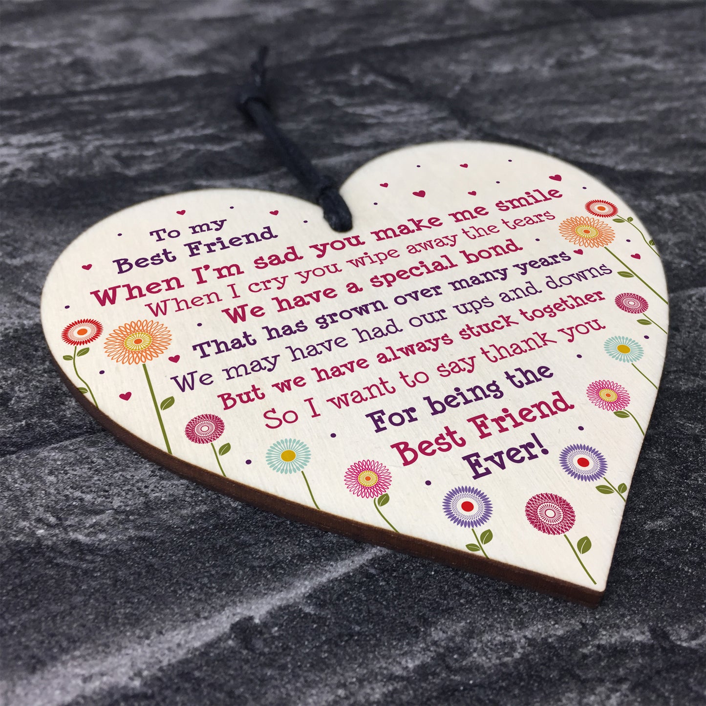 Best Friend Plaque Friendship Sign For Christmas Birthday Heart