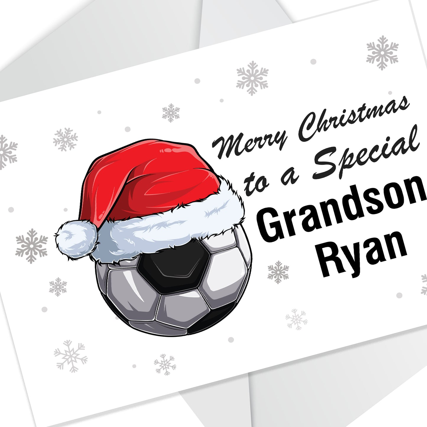Personalised Christmas Card For Grandson Football Card Handmade