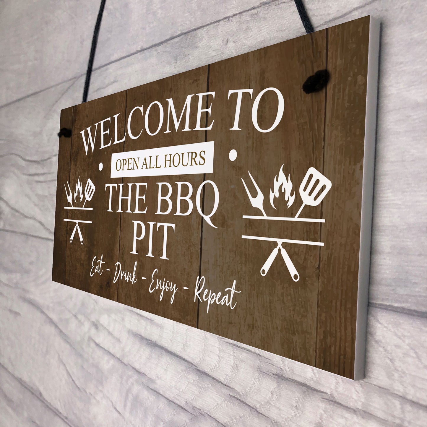 The BBQ Pit Hanging Outdoor Garden Barbecue Gift Sign