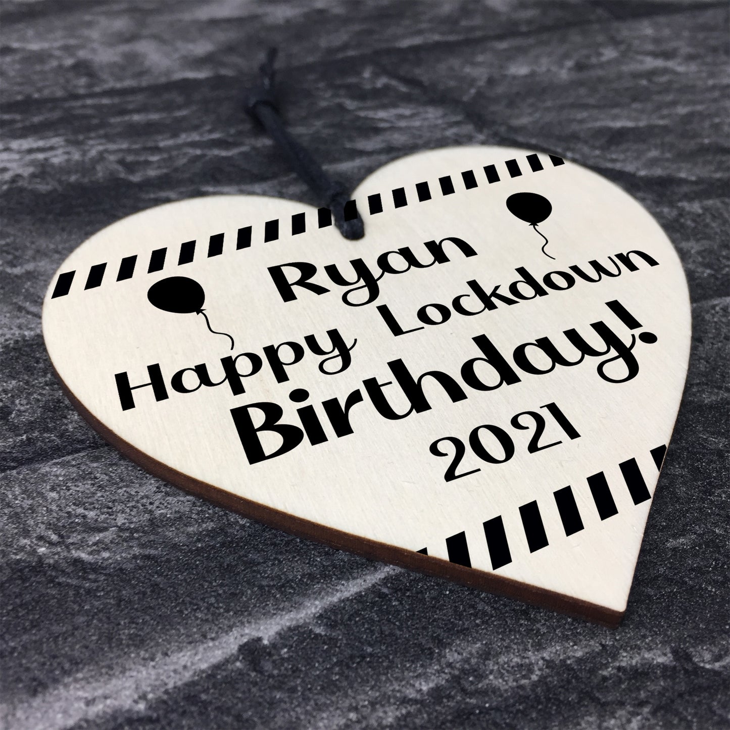 Funny Lockdown Birthday Gifts Novelty Wooden Heart Sign Gift