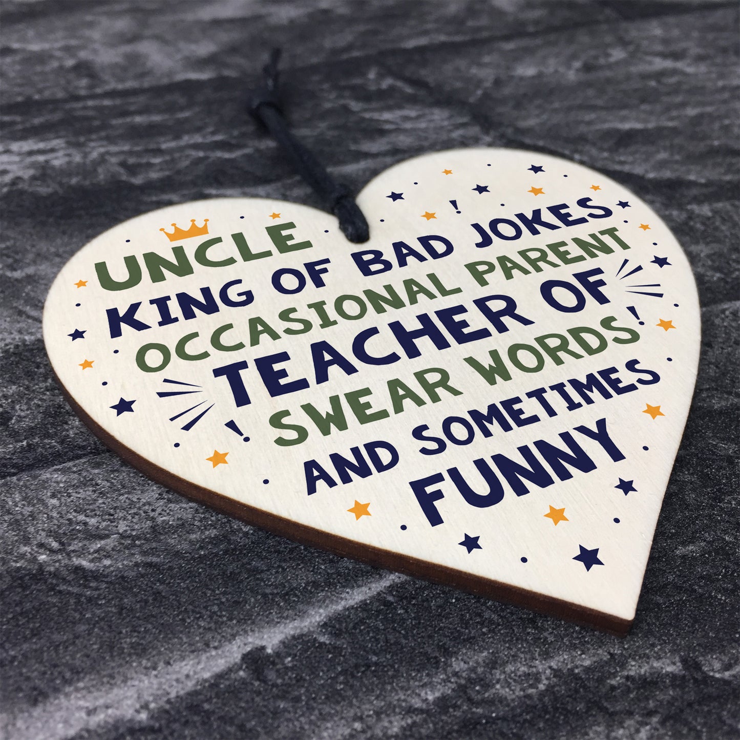 Funny Gift For Uncle Birthday Christmas Present Wood Heart