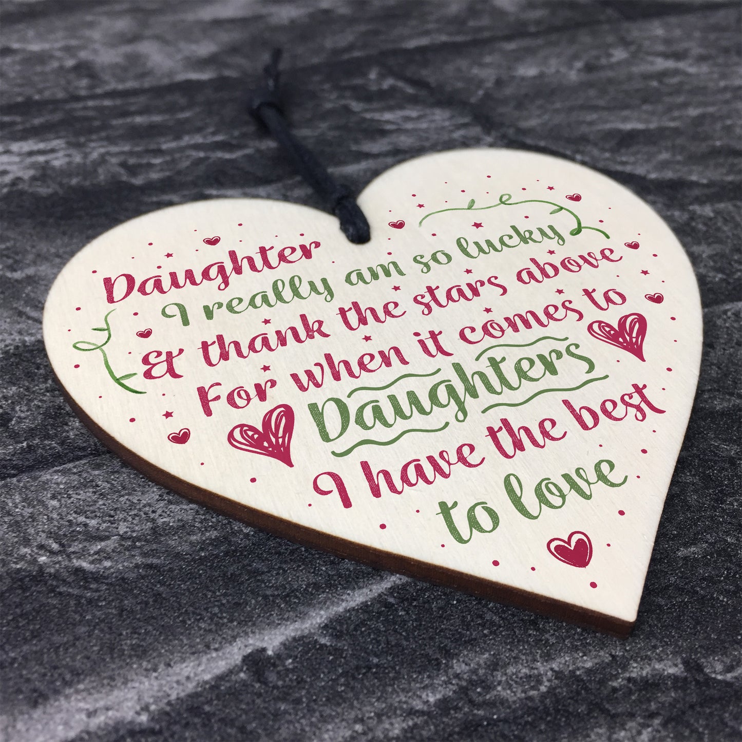 Handmade Gift For Daughter Wooden Heart Chic Birthday Plaque