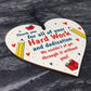 Special Thank You Gift For Teacher Teaching Assistant Wood Heart