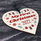 Baby Son Daughter's First Christmas 2022 Wooden Tree Bauble