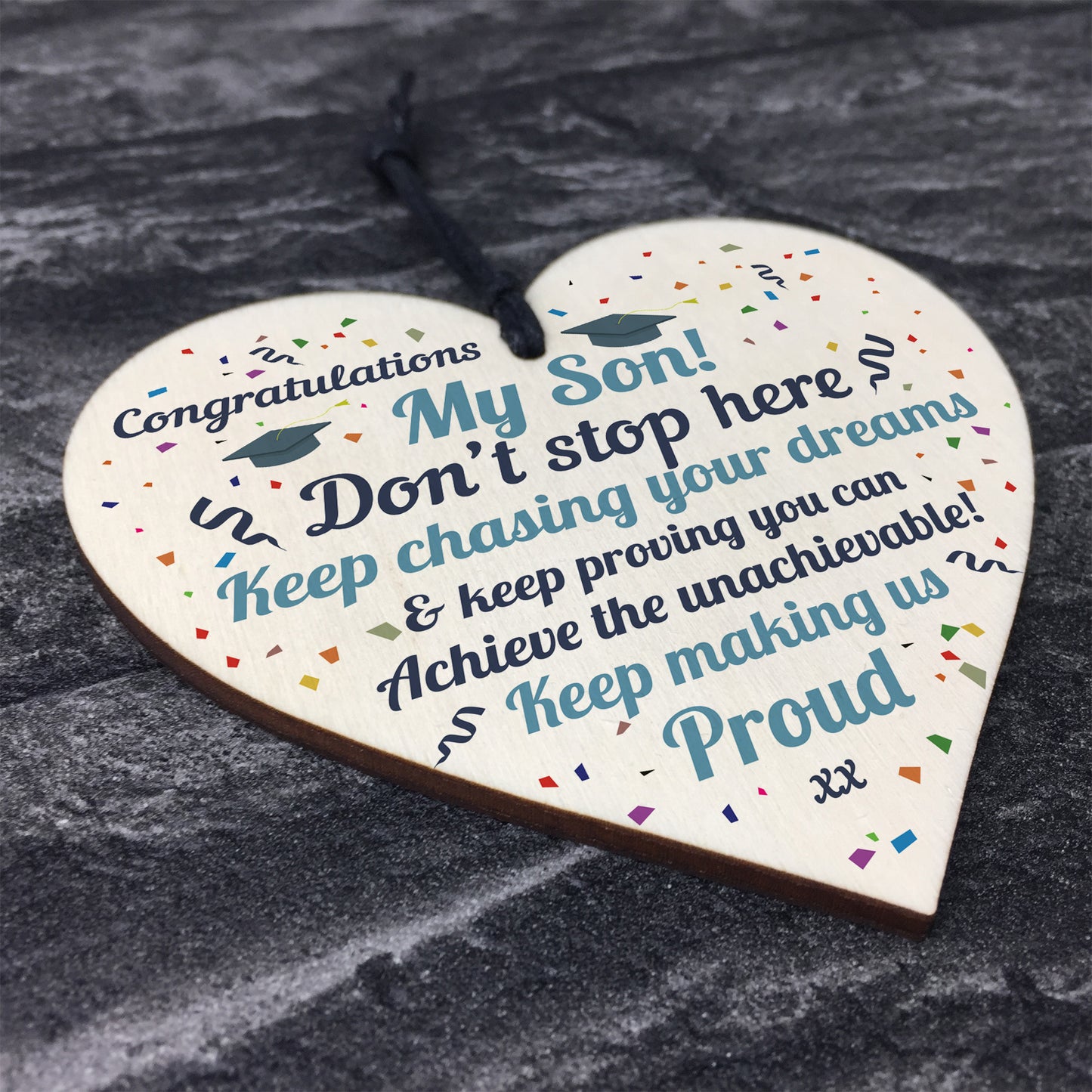 Graduation Gifts For Son Wooden Heart Plaque Congratulations