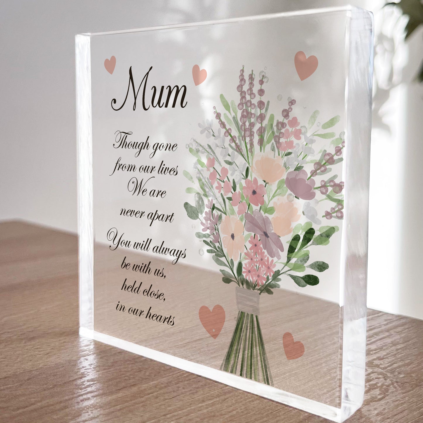 Mum Memorial Plaque Acrylic Block Beautiful Mum Memorial Sign