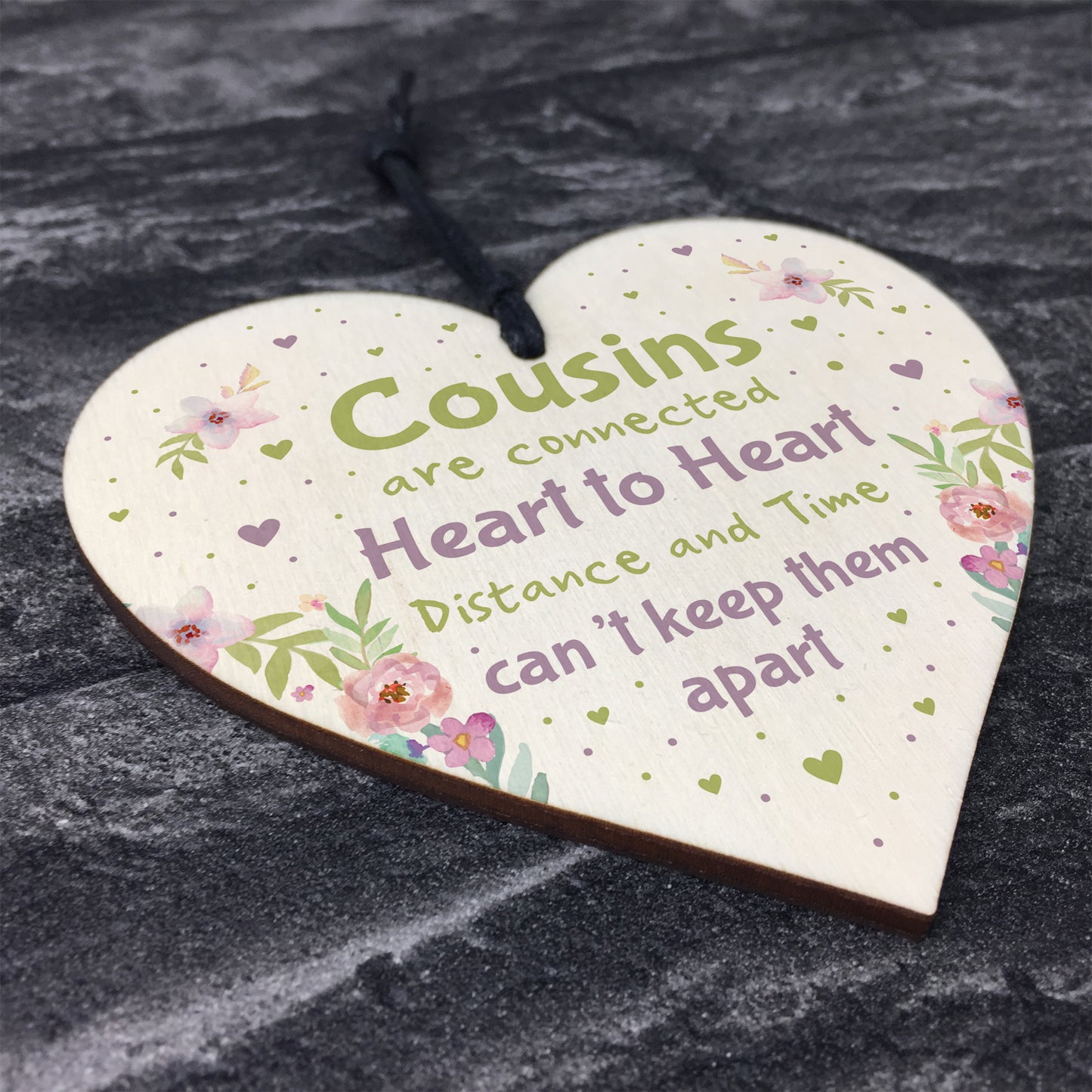 Birthday Christmas Gift For Cousin Wooden Heart Girl Boy Family