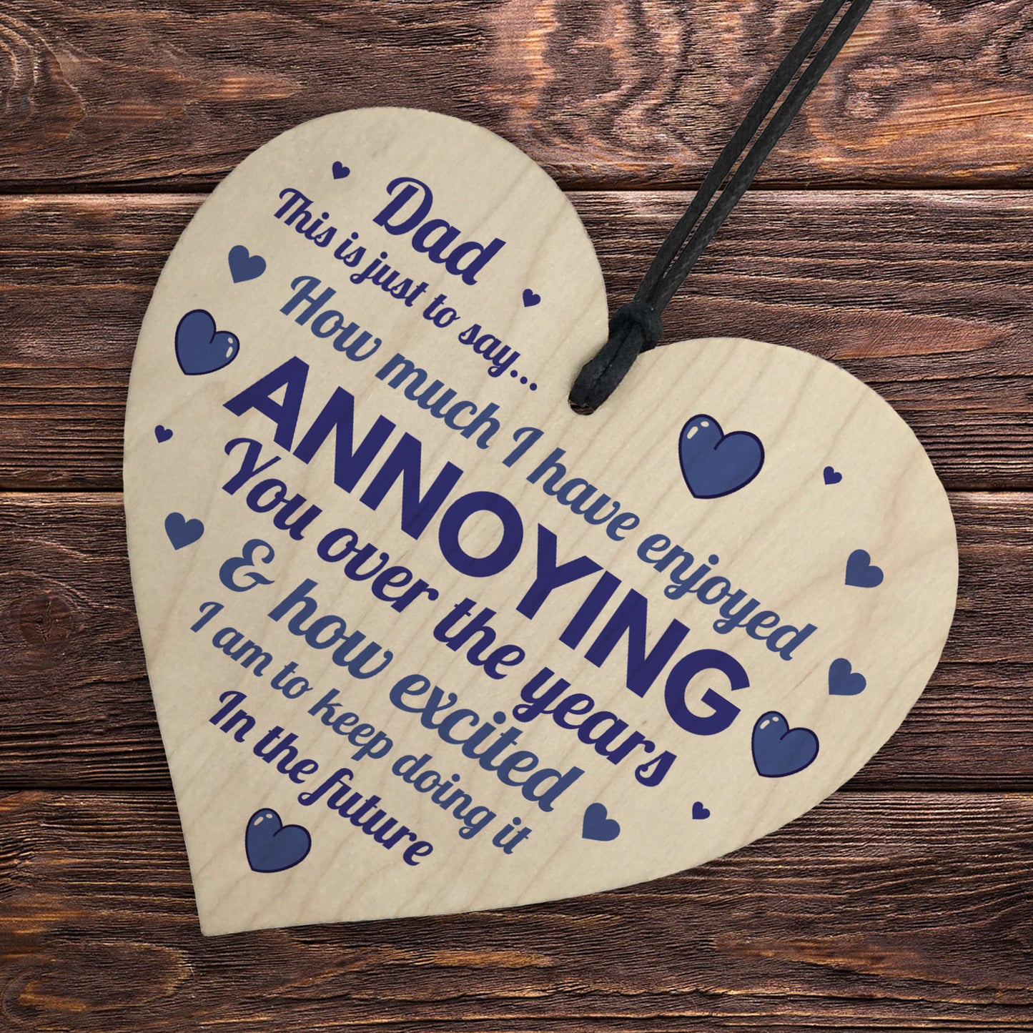 Funny Dad Birthday Gift Pack Wooden Heart And Card Gifts