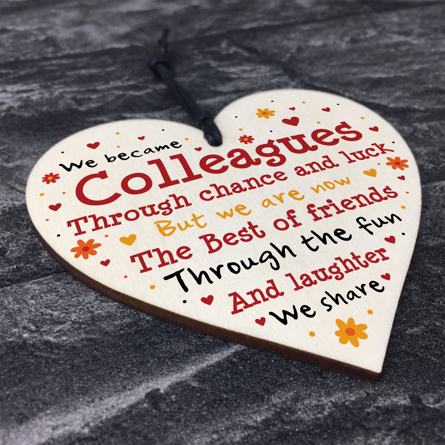 Handmade Wooden Heart Sign Gift For Colleague Leaving Work