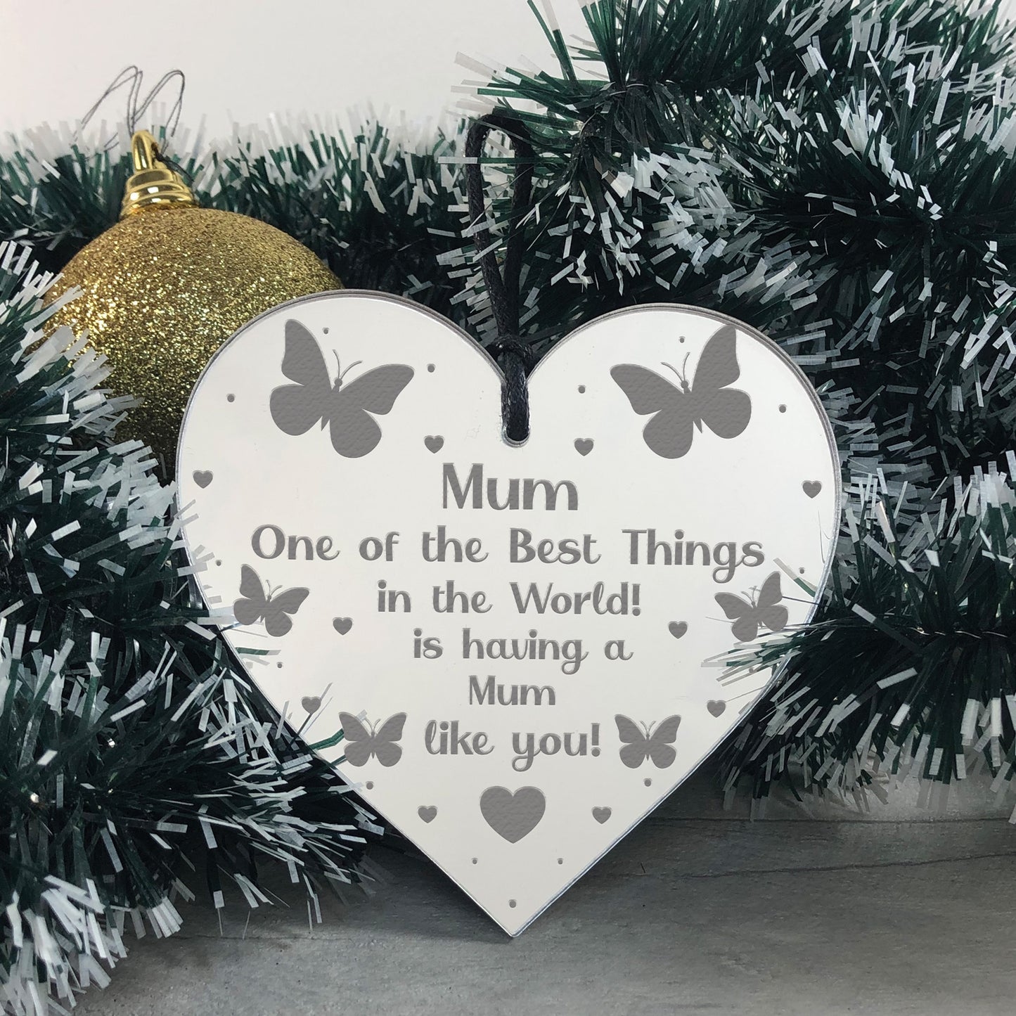 Mum Gift Engraved Hanging Heart Gift For Mum Birthday Christmas