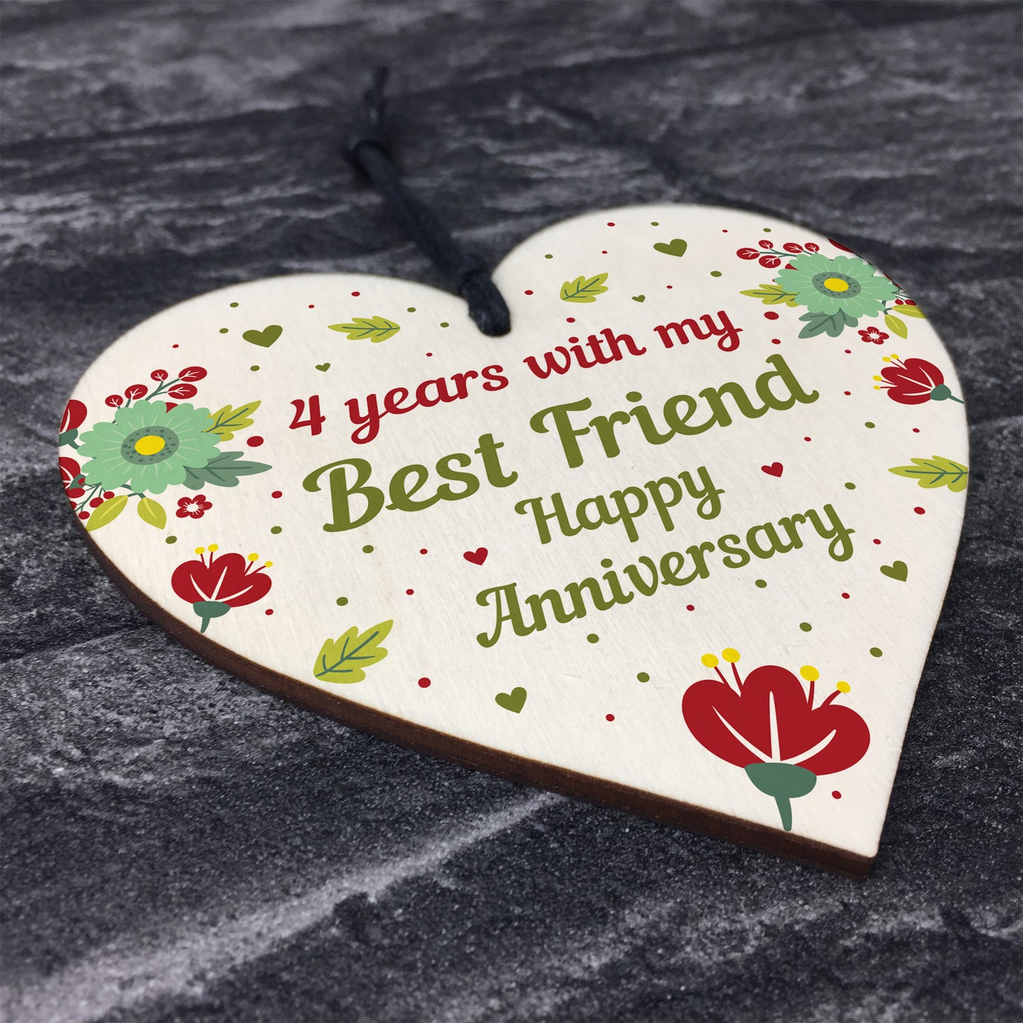 4th Wedding Anniversary Gift For Husband Wife Wooden Heart Gifts