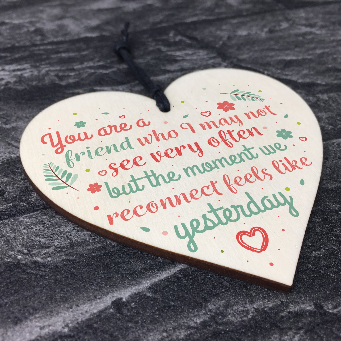 Friendship Best Friend Gift Wood Heart Plaque Birthday Thank You