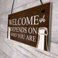 Funny Bar Welcome Sign Novelty Man Cave Gifts Home Bar Decor