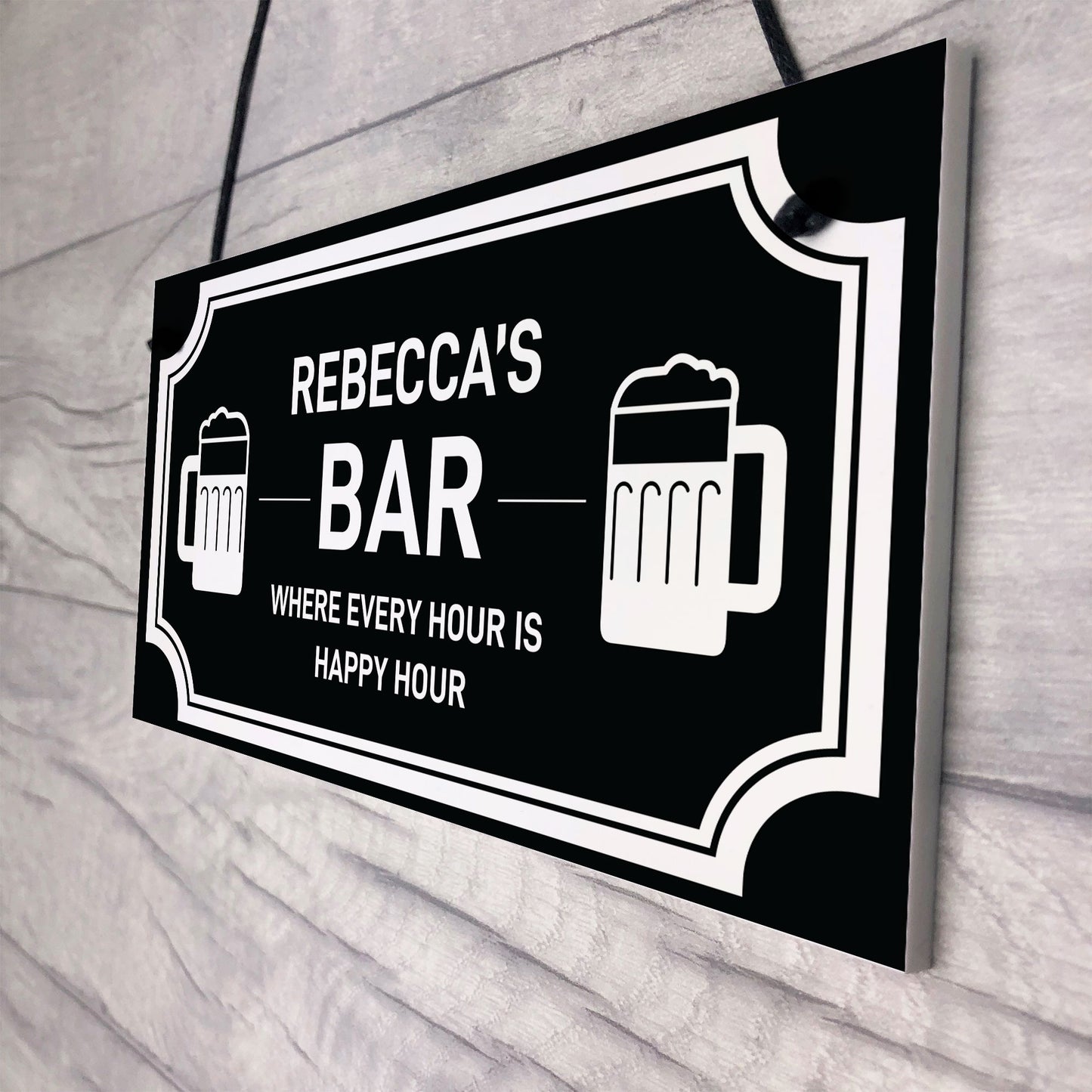 Personalised Bar Sign For Home Bar Man Cave Pub Shabby Chic