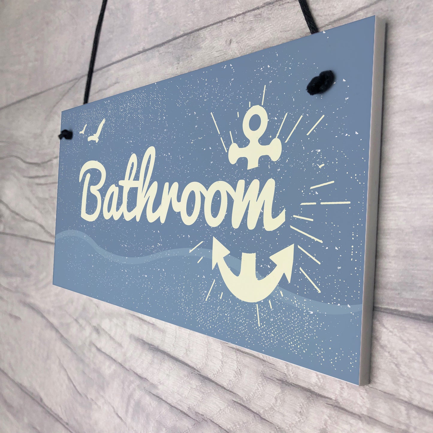 Bathroom Plaque Seaside Nautical Accessories Shabby Chic Vintage