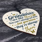 Grandma Gifts For Christmas Birthday Wood Heart Plaque Keepsake
